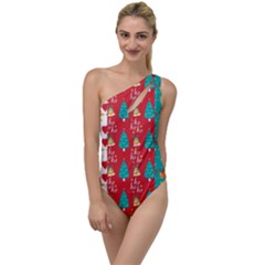 Funny Christmas Pattern Hohoho To One Side Swimsuit by Vaneshart