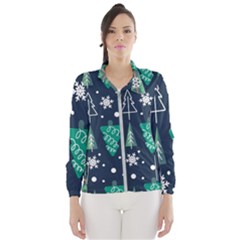 Flat Design Christmas Pattern Set Women s Windbreaker