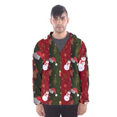 Hand Drawn Christmas Pattern Collection Men s Hooded Windbreaker