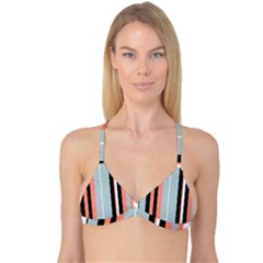 Bandes Orange/bleu/noir Reversible Tri Bikini Top