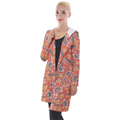 Coral Floral Paisley Hooded Pocket Cardigan by mccallacoulture