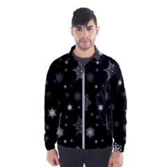 Christmas Snowflake Seamless Pattern With Tiled Falling Snow Men s Windbreaker