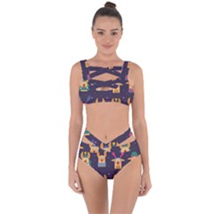 Funny Christmas Pattern With Reindeers Bandaged Up Bikini Set 