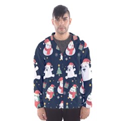 Colourful Funny Christmas Pattern Men s Hooded Windbreaker