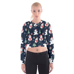 Colourful Funny Christmas Pattern Cropped Sweatshirt