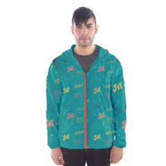 Hand Drawn Christmas Pattern Collection Men s Hooded Windbreaker