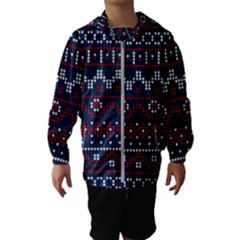 Christmas Concept With Knitted Pattern Kids  Hooded Windbreaker