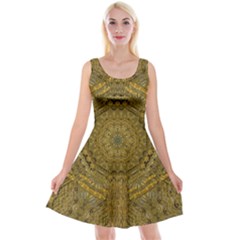 Golden Star And Starfall In The Sacred Starshine Reversible Velvet Sleeveless Dress by pepitasart