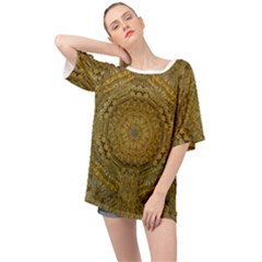 Golden Star And Starfall In The Sacred Starshine Oversized Chiffon Top by pepitasart