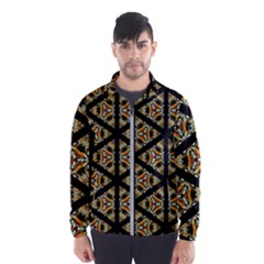 Pattern Stained Glass Triangles Men s Windbreaker by HermanTelo