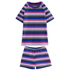 Stripey 9 Kids  Swim Tee And Shorts Set by anthromahe