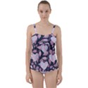 Navy Floral Hearts Twist Front Tankini Set View1