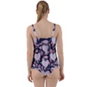 Navy Floral Hearts Twist Front Tankini Set View2