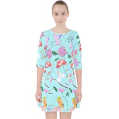 Birds And Flowers Pocket Dress by printondress