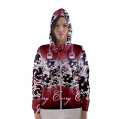 Merry Christmas Ornamental Women s Hooded Windbreaker by christmastore