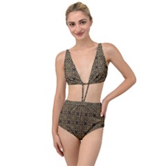 Df Tobacco Field Tied Up Two Piece Swimsuit by deformigo