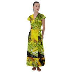 Yellow Chik 5 Flutter Sleeve Maxi Dress by bestdesignintheworld