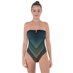 Abstract Colorful Geometric Lines Pattern Background Tie Back One Piece Swimsuit