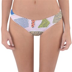 Pattern With Pieces Paper Reversible Hipster Bikini Bottoms by Wegoenart