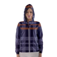 Seamless Pattern Check Fabric Texture Women s Hooded Windbreaker by Wegoenart