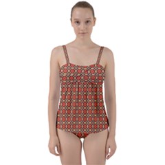 Tinabia Twist Front Tankini Set by deformigo