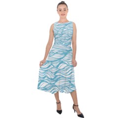 Abstract Midi Tie-back Chiffon Dress by homeOFstyles