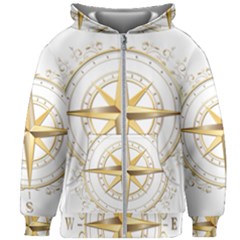 Points Of The Compass Navigation Compass Map Kids  Zipper Hoodie Without Drawstring