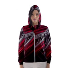 Circle Background Red Dark Bokeh Women s Hooded Windbreaker