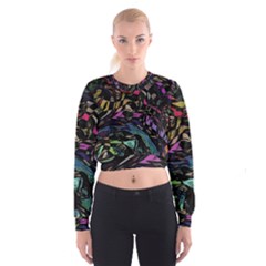 Background Drawing Colorful Pattern Cropped Sweatshirt