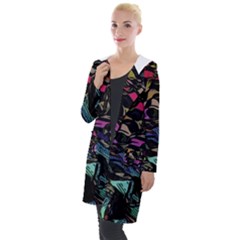 Background Drawing Colorful Pattern Hooded Pocket Cardigan