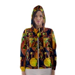 Background Abstract Texture Pattern Women s Hooded Windbreaker