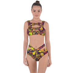 Background Abstract Texture Pattern Bandaged Up Bikini Set 