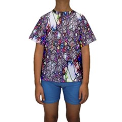 Web Network Abstract Connection Kids  Short Sleeve Swimwear by Vaneshart