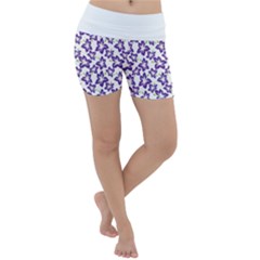 Cute Flowers - Imperial Purple Lightweight Velour Yoga Shorts by FashionBoulevard