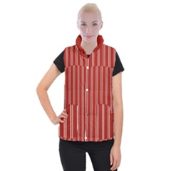 Nice Stripes - Apple Red Women s Button Up Vest by FashionBoulevard