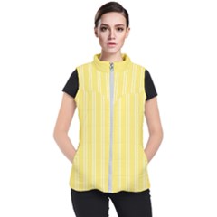 Nice Stripes - Blonde Yellow Women s Puffer Vest by FashionBoulevard