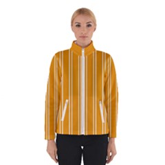 Nice Stripes - Honey Orange Winter Jacket by FashionBoulevard