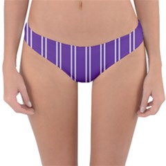 Nice Stripes - Imperial Purple Reversible Hipster Bikini Bottoms by FashionBoulevard