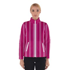 Nice Stripes - Peacock Pink Winter Jacket by FashionBoulevard