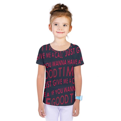 Motivational Phrase Motif Typographic Collage Pattern Kids  One Piece Tee by dflcprintsclothing