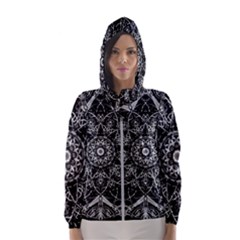 Black And White Pattern Women s Hooded Windbreaker by Sobalvarro