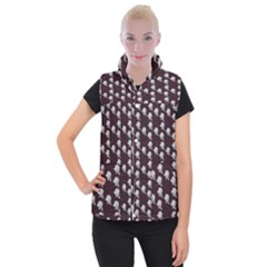 White Rose In Maroon Women s Button Up Vest