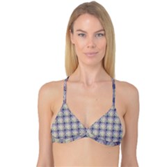 Doily Only Pattern Blue Reversible Tri Bikini Top