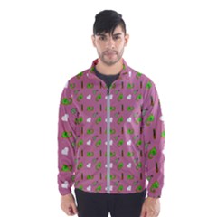 Green Elephant Pattern Mauve Men s Windbreaker by snowwhitegirl