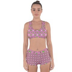 Green Elephant Pattern Mauve Racerback Boyleg Bikini Set by snowwhitegirl