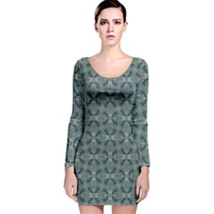 Pattern1 Long Sleeve Velvet Bodycon Dress by Sobalvarro