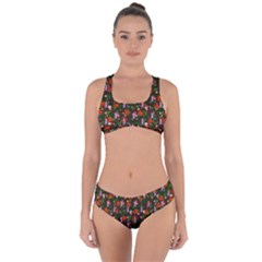 Fiola Pattern Brown Criss Cross Bikini Set