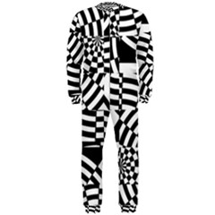 Black And White Crazy Pattern Onepiece Jumpsuit (men)  by Sobalvarro