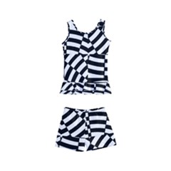 Black And White Crazy Pattern Kids  Boyleg Swimsuit by Sobalvarro