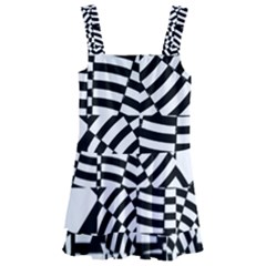 Black And White Crazy Pattern Kids  Layered Skirt Swimsuit by Sobalvarro